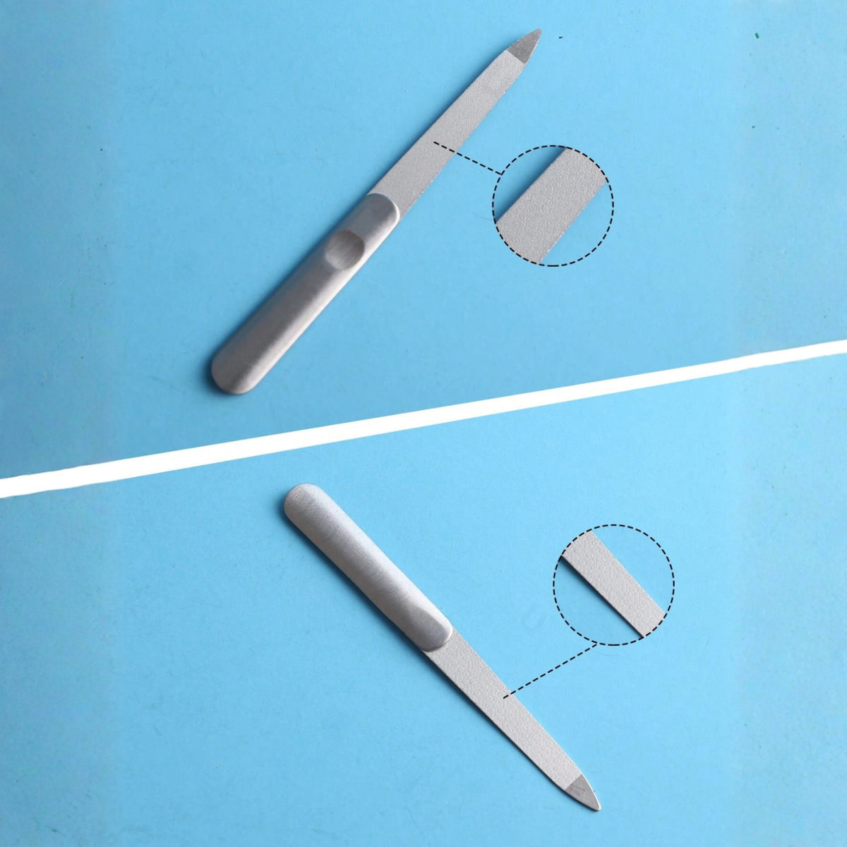 Double-Sided Metal Nail File for Manicure Pedicure - Stainless Steel Grooming Tool