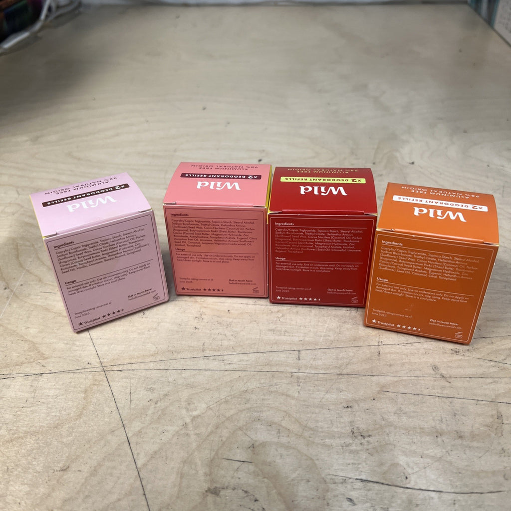 Deodorant Refills Set of 4 - 2.8 oz Each for Wild Cosmetics