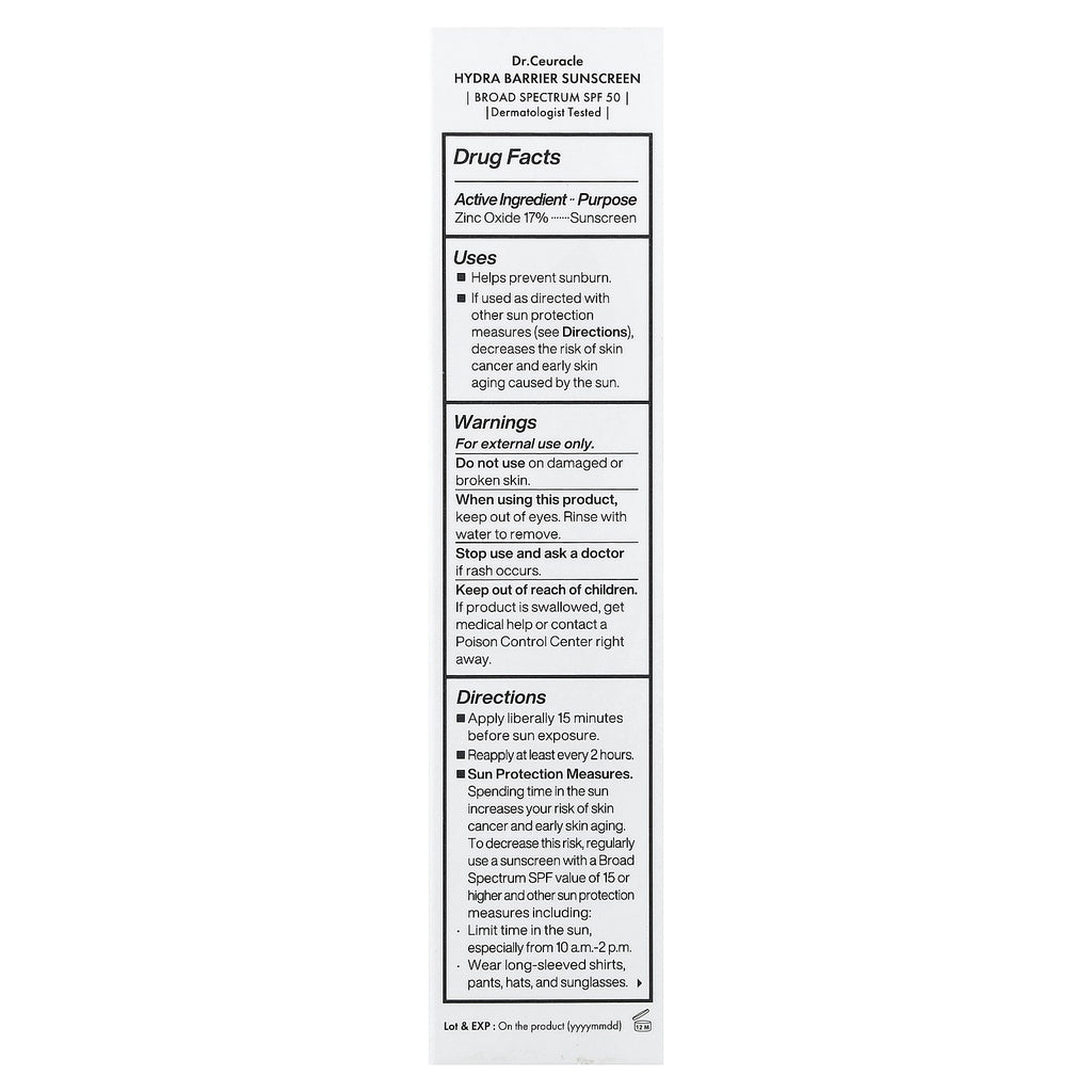SPF 50 Sunscreen with Zinc Oxide - Broad Spectrum UV Protection, 1.69 fl oz