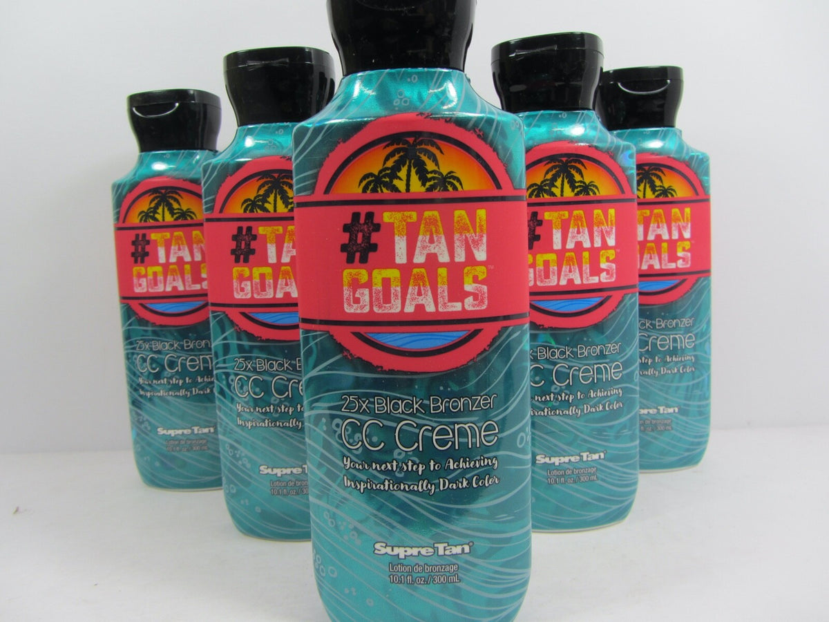 6 Pack Black Bronzer Tanning Lotion with Color Correction - Supre