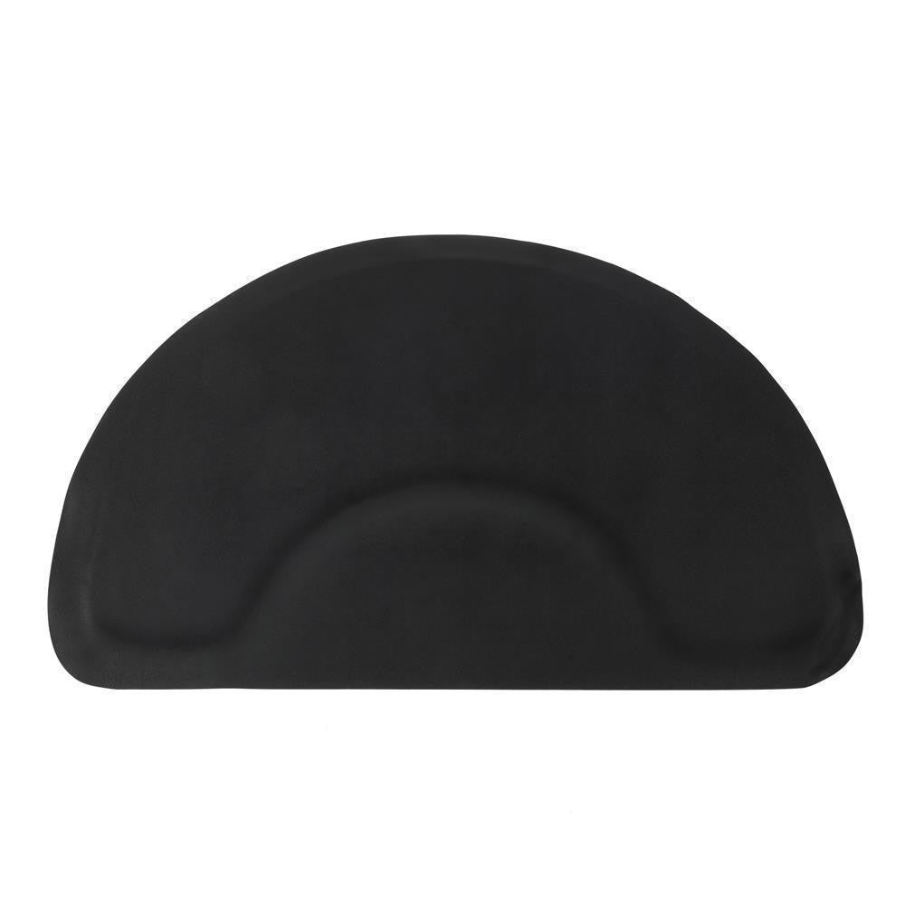 Salon Anti-Fatigue Floor Mat 3x4.5 Ft Semicircle Black for Barber & Salon Chairs