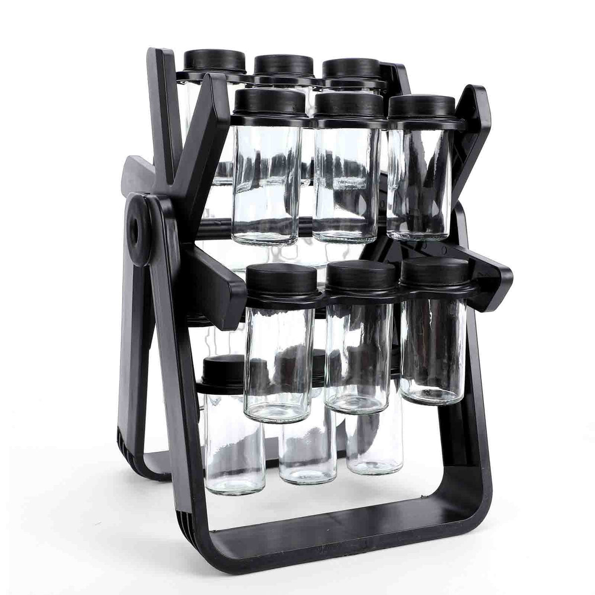 18 Jar Rotating Spice Rack Organizer with Labels and Funnel - Kitchen Counter Storage