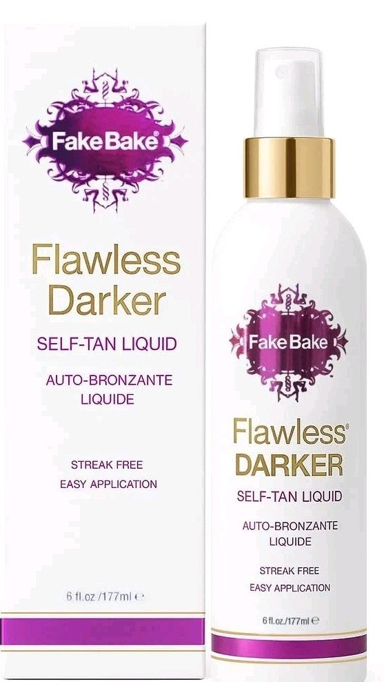 Fake Bake Flawless Darker Self-Tanning Liquid - Long Lasting, Streak-Free, 6 Fl Oz