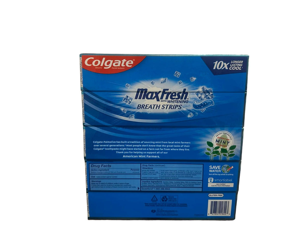 Colgate MaxFresh Whitening Toothpaste with Breath Strips Cool Mint 5-Pack
