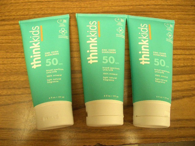 3 Tubes Kids SPF 50 Zinc Oxide Sunscreen Broad Spectrum UVA/UVB Reef Friendly 6 fl oz
