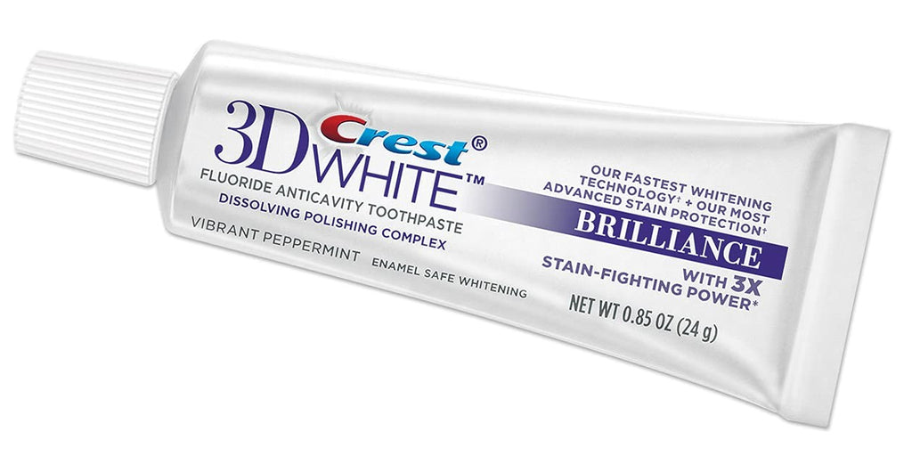 Whitening Toothpaste Pack of 2 - Crest 3D White Brilliance, Fluoride, 0.85 oz