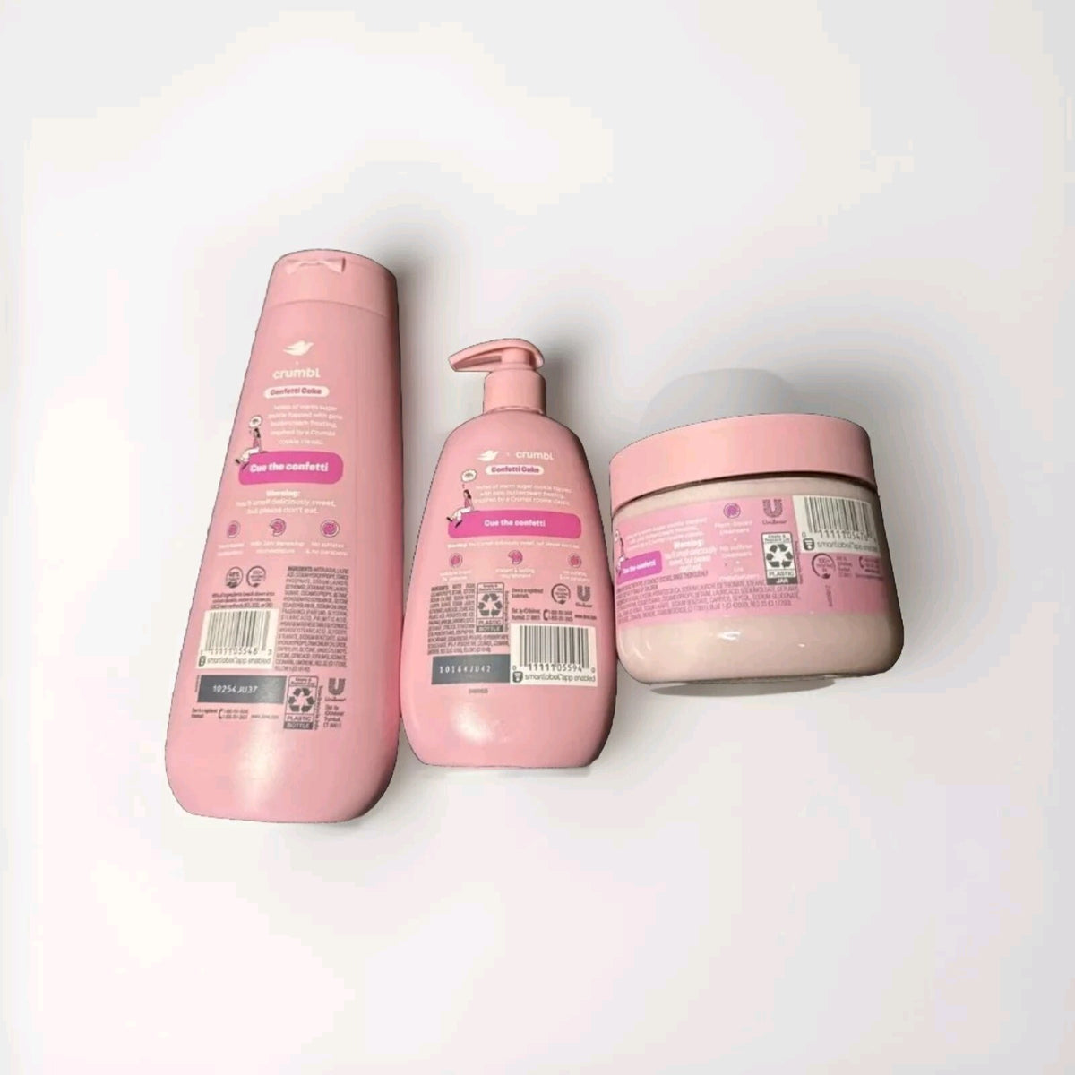 Dove Confetti Cake Body Wash & Scrub Set - Vanilla Scent, 3 Pieces