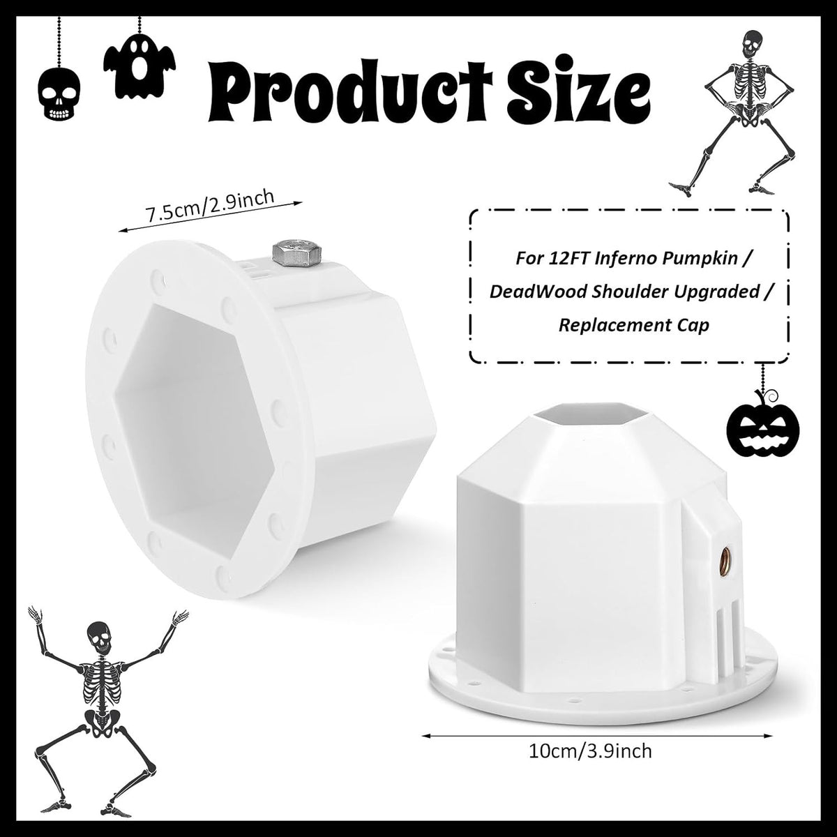 Skeleton Replacement Shoulder Parts for 12 Ft Halloween Skeleton - White