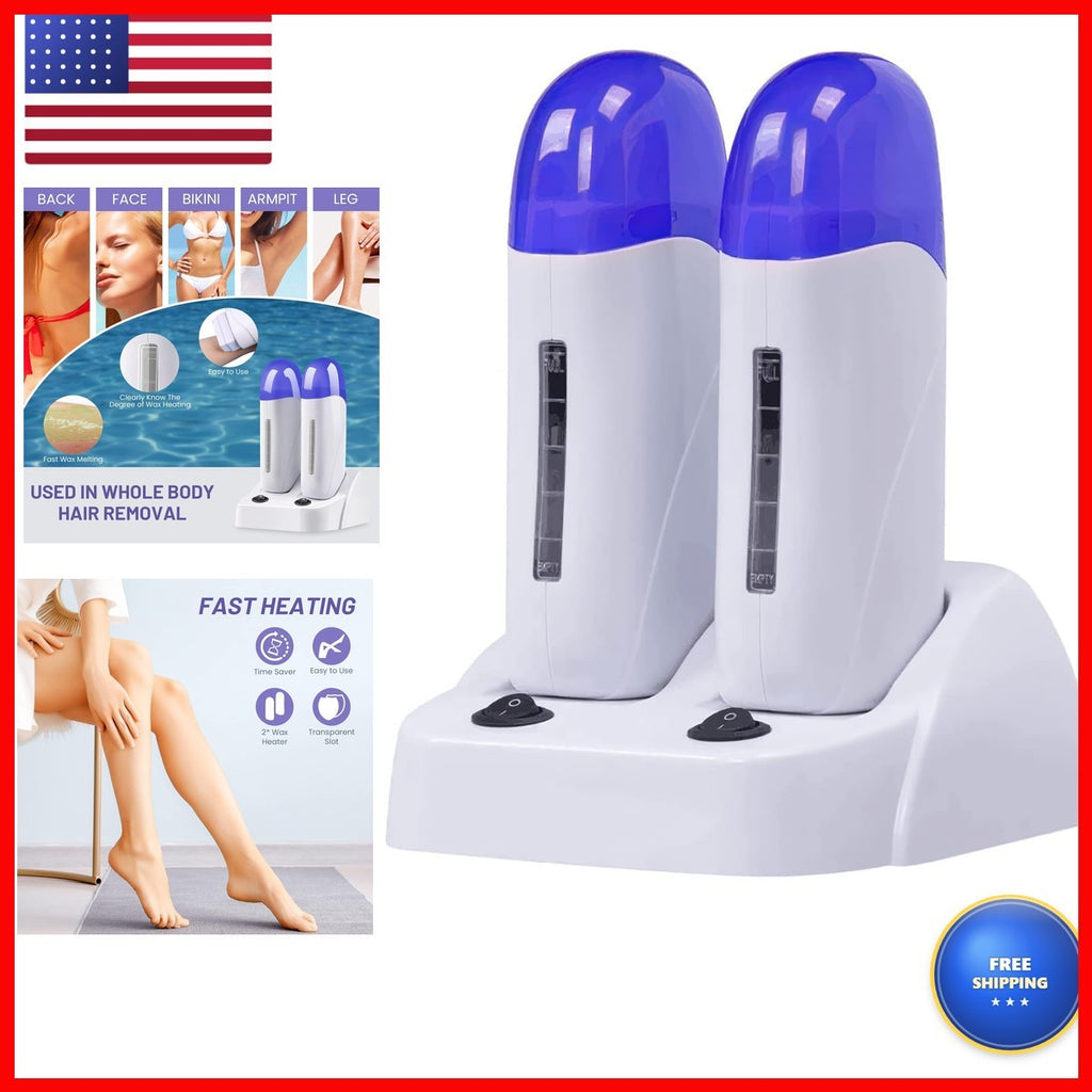 Double Cartridges Wax Warmer with Heater Base – Roll-On Hair Removal Device