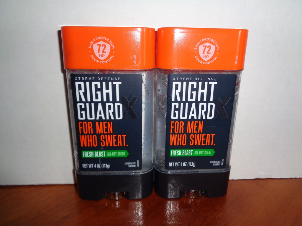 Lot of 2 Men’s Fresh Blast Xtreme Defense Deodorant Gel 4oz - Long-Lasting & Invisible