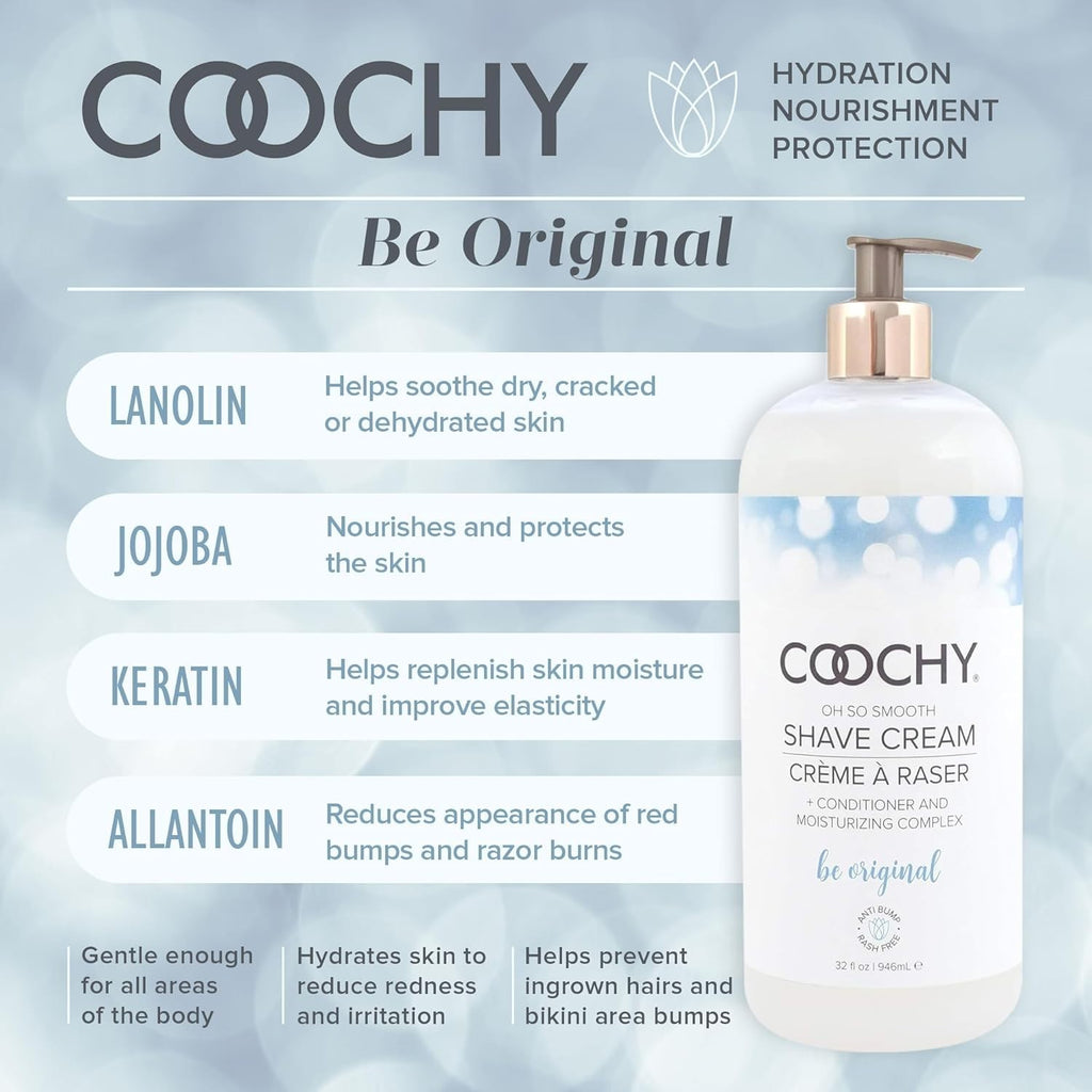 Coochy Sensitive Skin Shaving Cream 32 oz – Moisturizing & Rash-Free