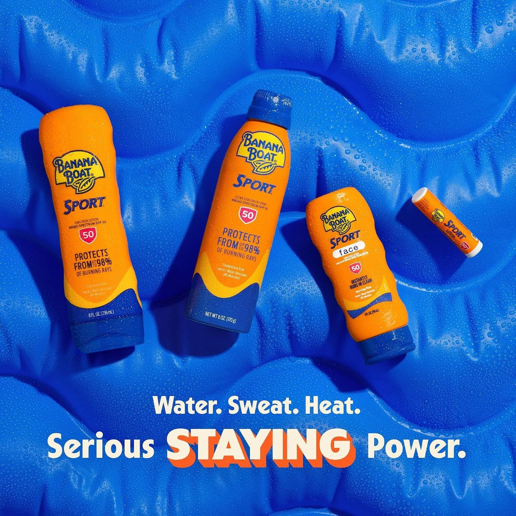 SPF 50 Sunscreen Lotion Water & Sweat Resistant 8 Fl Oz for Outdoor Sports