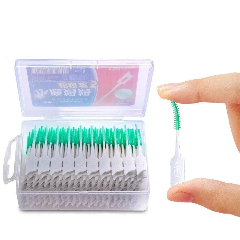 200PCS Silicone Interdental Brushes Floss Picks Teeth Cleaning Tool