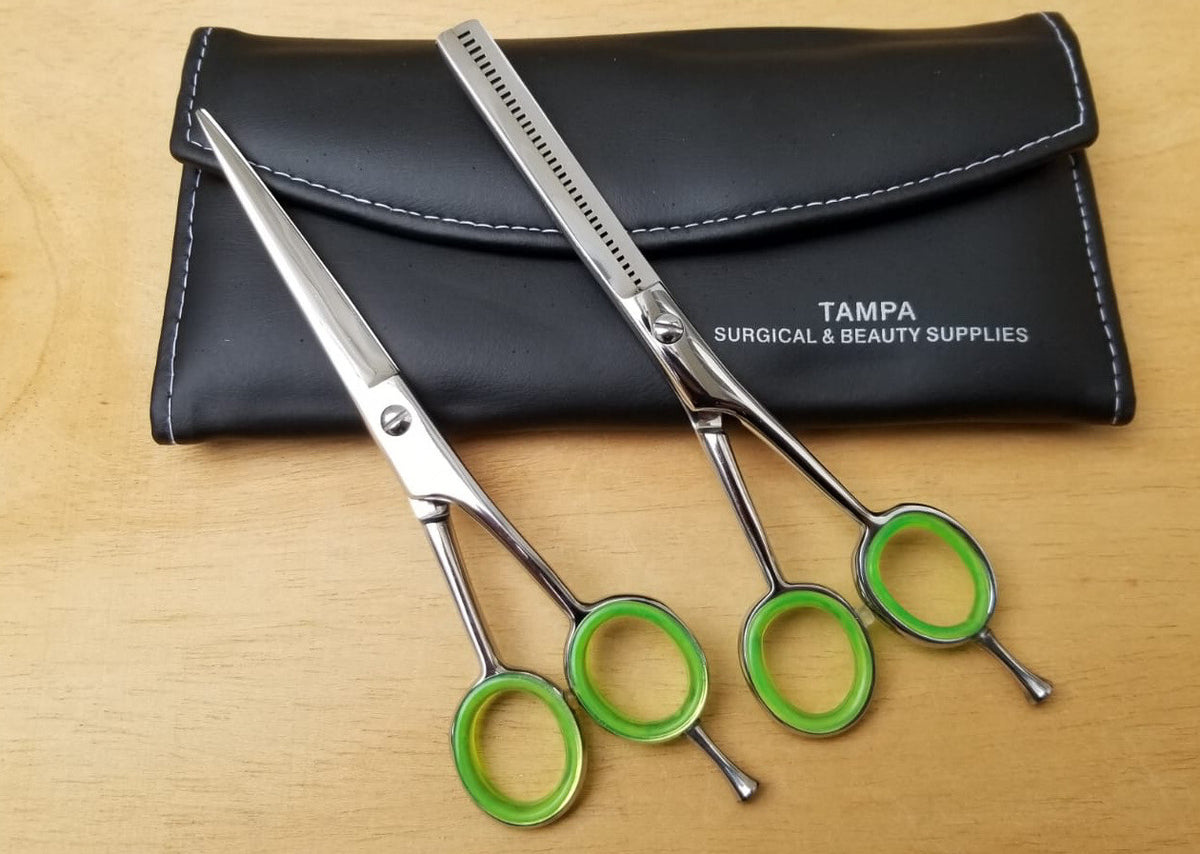 7 Inch Professional Hair Cutting Scissors Shears Set - Stainless Steel Thinner Kit