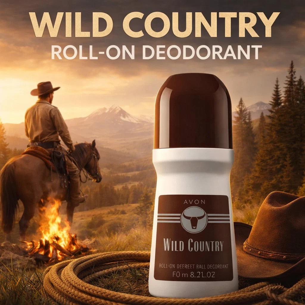 6-Pack Avon Wild Country Roll-On Deodorant 2.6 oz for Men & Women