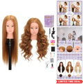 Mannequin Head with 80% Real Human Hair Blonde 26-28 Inch for Cosmetology Training