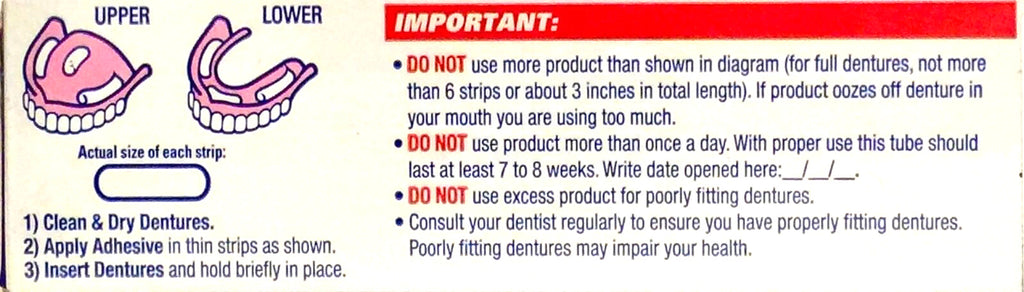 Denture Adhesive Cream 2-Pack - Strong Fix for Secure Fit, 2.4 oz
