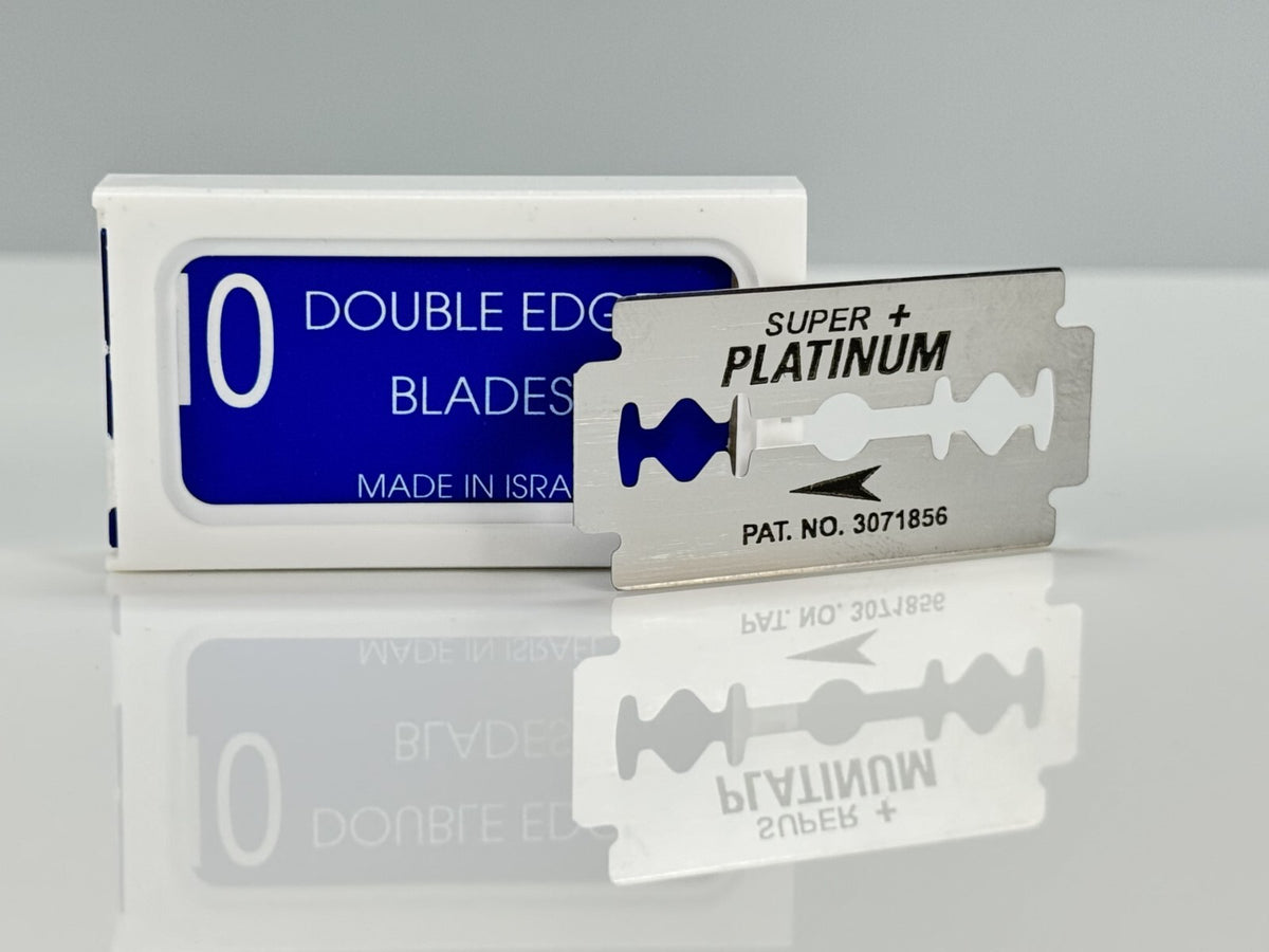 Crystal Platinum Coated Double Edge Safety Razor Blades - Made in Israel, 100 Pack