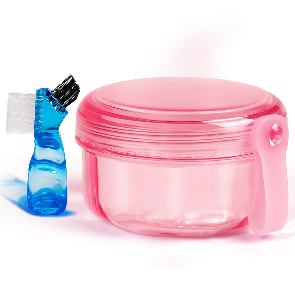 Leak-Proof Denture Storage Case with Strainer & Brush - Travel Friendly