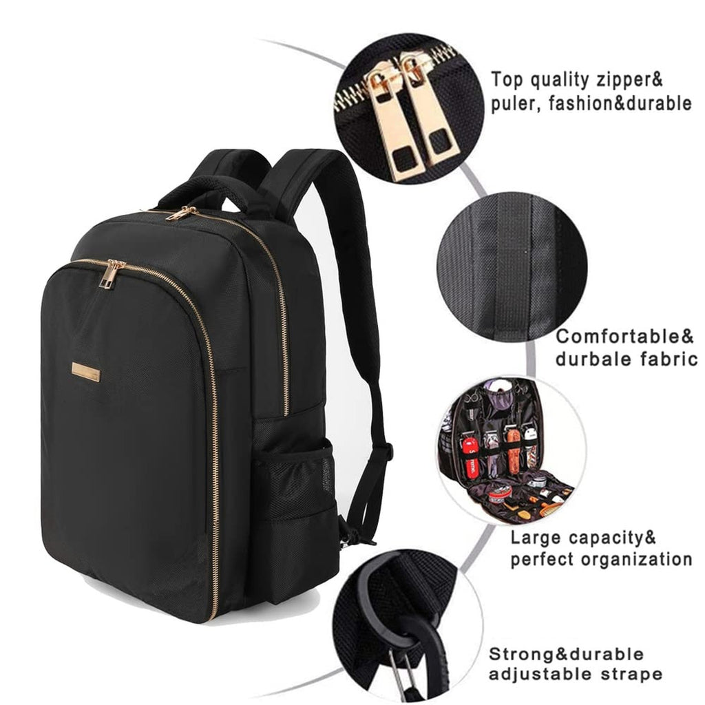 Large Barber Backpack Organizer for Hair Clippers & Styling Tools