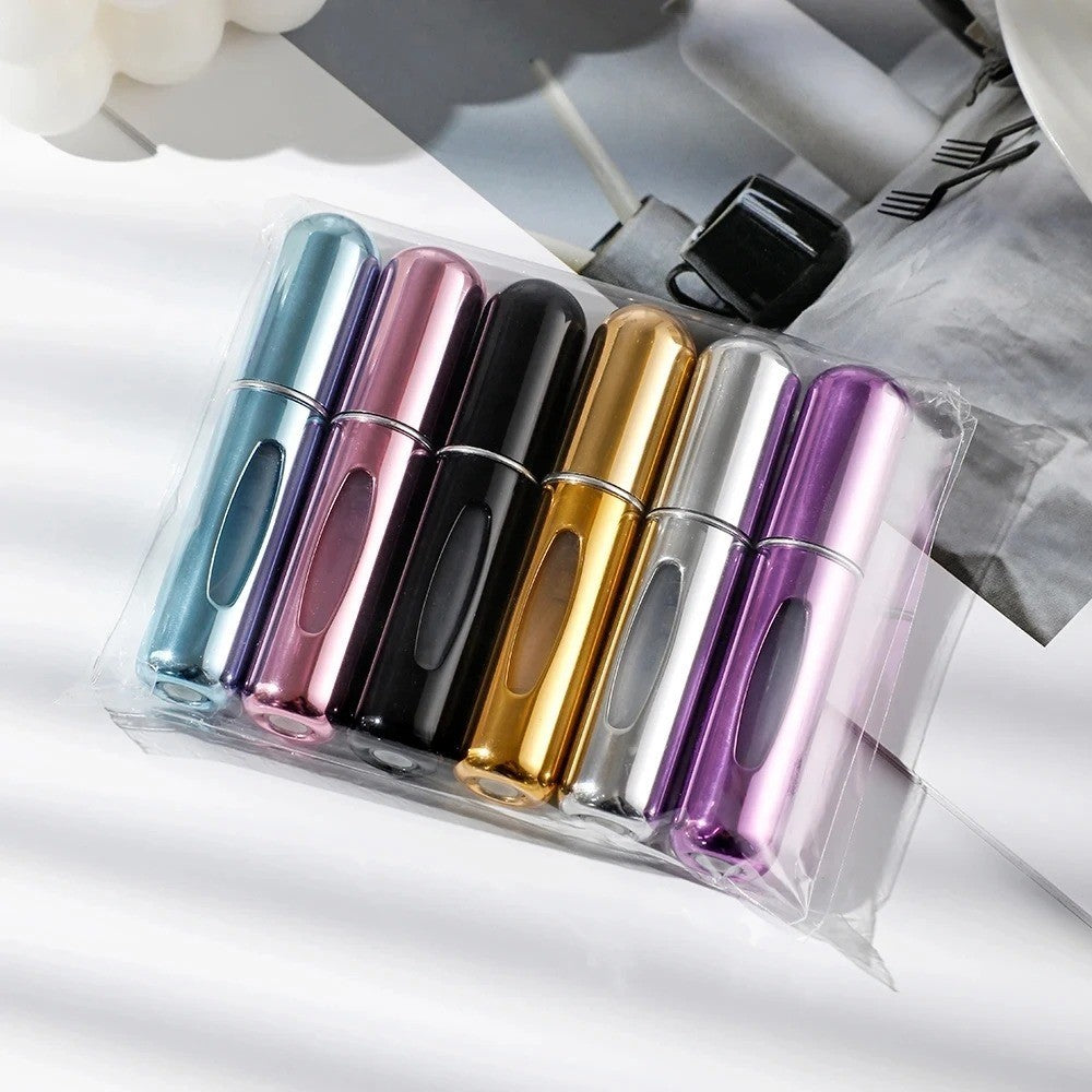 6 Pack 5ml Refillable Travel Perfume Spray Bottles Bottom Fill Atomizer