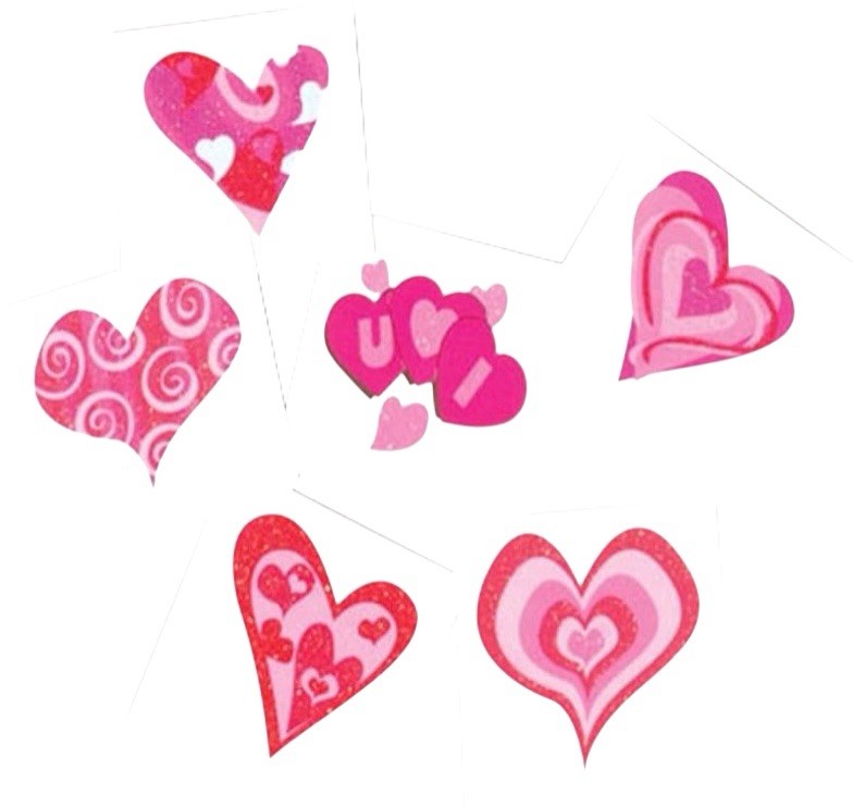 144 Glitter Heart Temporary Tattoos for Parties, 1.25” Assorted Hearts
