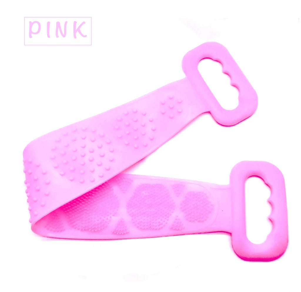 Silicone Back Scrubber Double Sided Bathing Brush for Skin Exfoliation