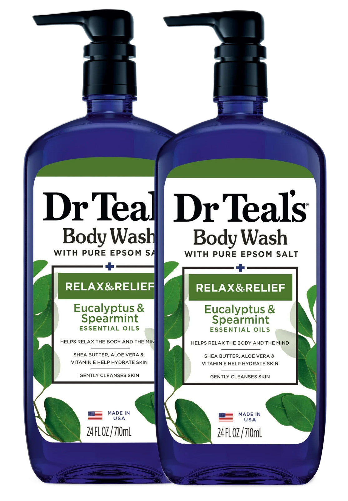 Relaxing Eucalyptus and Spearmint Body Wash - Pack of 2, 24 fl oz