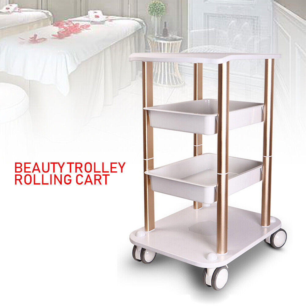 4-Tier Beauty Salon Rolling Cart Stand with Wheels for Spa Equipment Storage