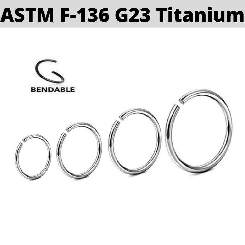 Implant Grade Titanium Clip-On Nose Hoop - 5/16" Body Jewelry, 20G-16G, Unthreaded