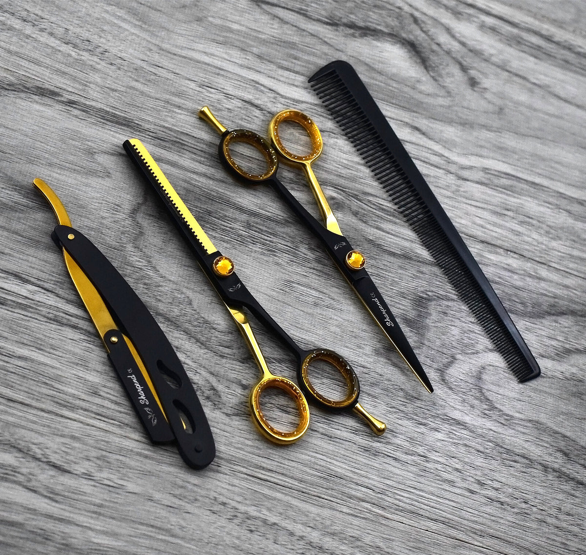 Professional Barber Hair Cutting Scissors Salon Shears with Free Razor & Tweezers