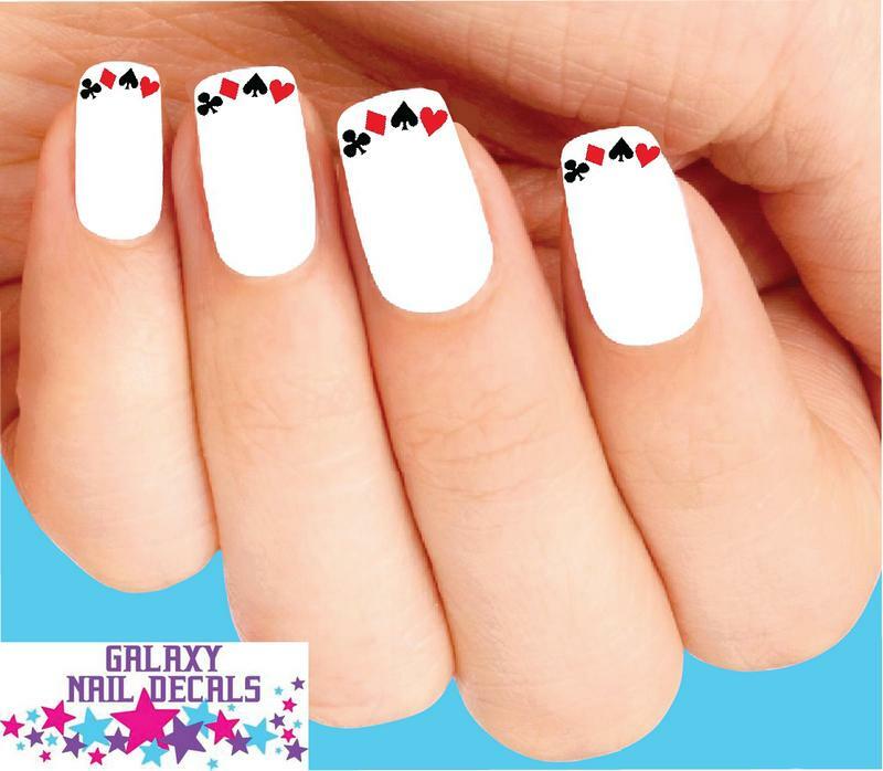 Vegas Gambling Card Suit WaterSlide Nail Decals Set of 20 for Nail Art