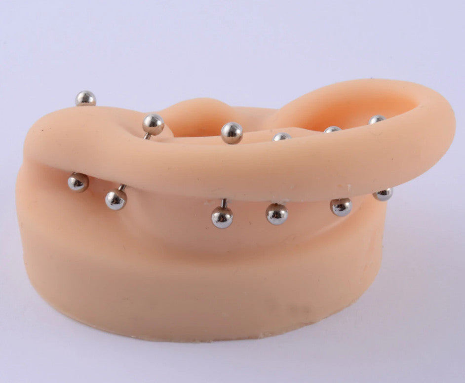 Implant Grade Titanium Tongue Barbell 16G Tragus Piercing Jewelry - 5/16" to 5/8" Lengths