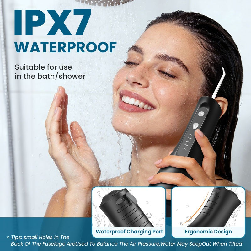 Cordless Water Flosser with 5 Nozzles & 300ml Detachable Tank - Deep Oral Cleaner for Teeth & Gums
