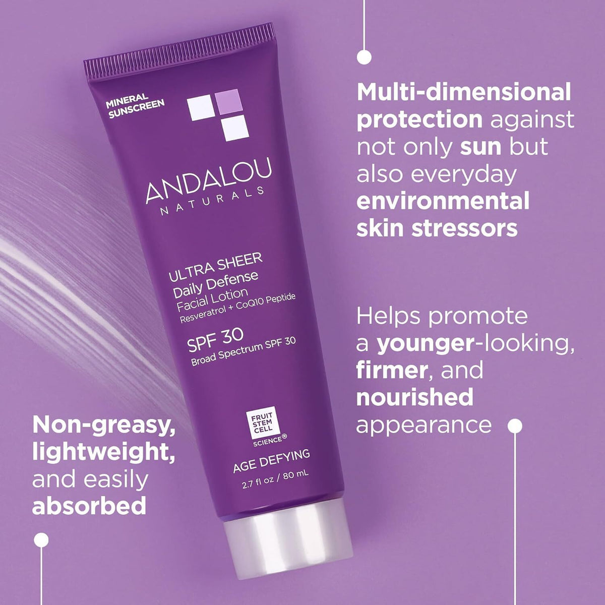 Age Defying SPF 30 Sunscreen Face Lotion Daily Sun Protection