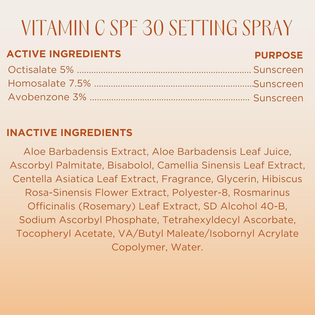 Vitamin C Sunscreen Setting Spray SPF 30 - Brightening Hydrating Mist