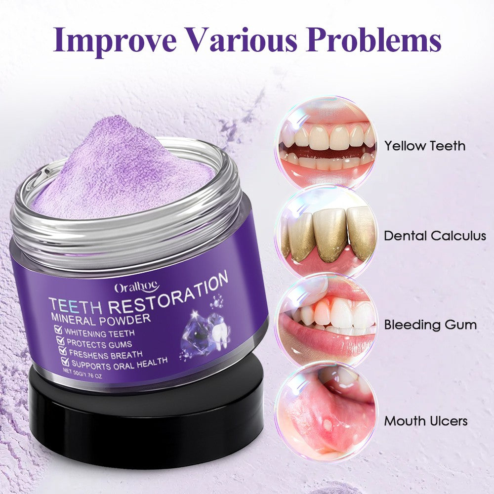 Mineral Powder for Dental Care, Stain Removal & Fresh Breath