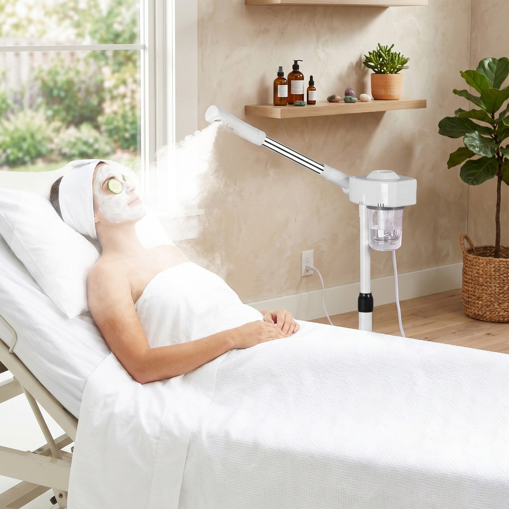 Facial Steamer with 360° Rotatable Nozzle for Skin Hydration and Pore Cleansing