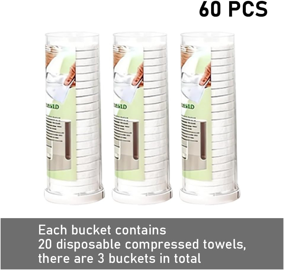 Disposable Compressed Face Towels for Hot Towel Warmer - 60 Pcs