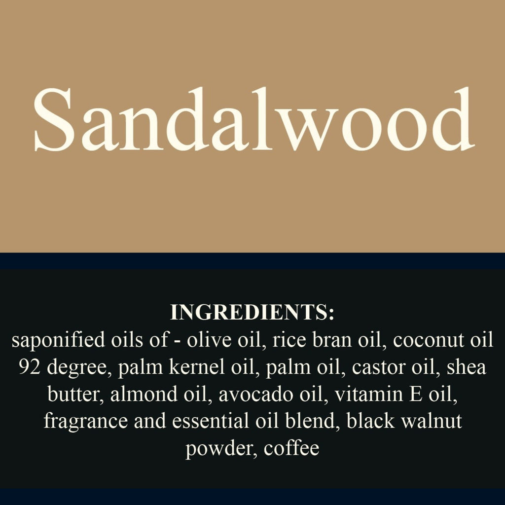 Sandalwood Handmade Cold Process Bar Soap - Large 5.5-6 oz Natural Skincare
