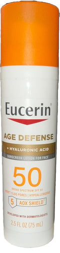 Sun SPF 50 Face Sunscreen Lotion with Hyaluronic Acid 2.5 oz - Age Defense