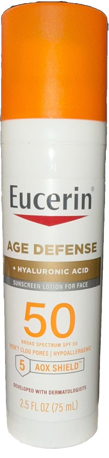 Sun SPF 50 Face Sunscreen Lotion with Hyaluronic Acid 2.5 oz - Age Defense