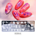 Nail Stamping Plate Wedding Rose Flower Heart Design Stainless Steel