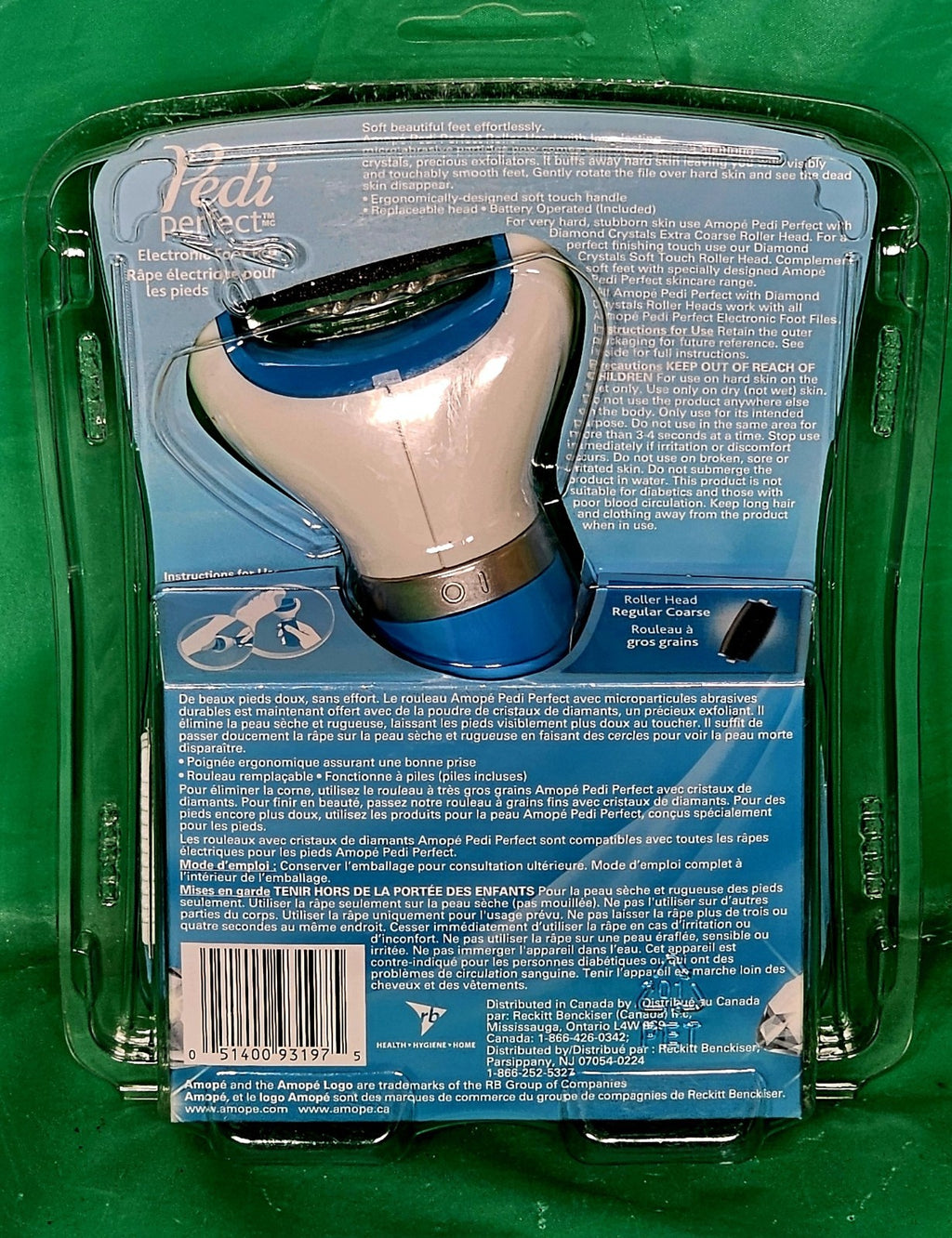 Electronic Foot File with Diamond Crystals - Amope Pedi Perfect Blue