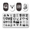 Halloween Nail Stamping Plates Skull Horror Movie Design Kit for Spooky Nail Art