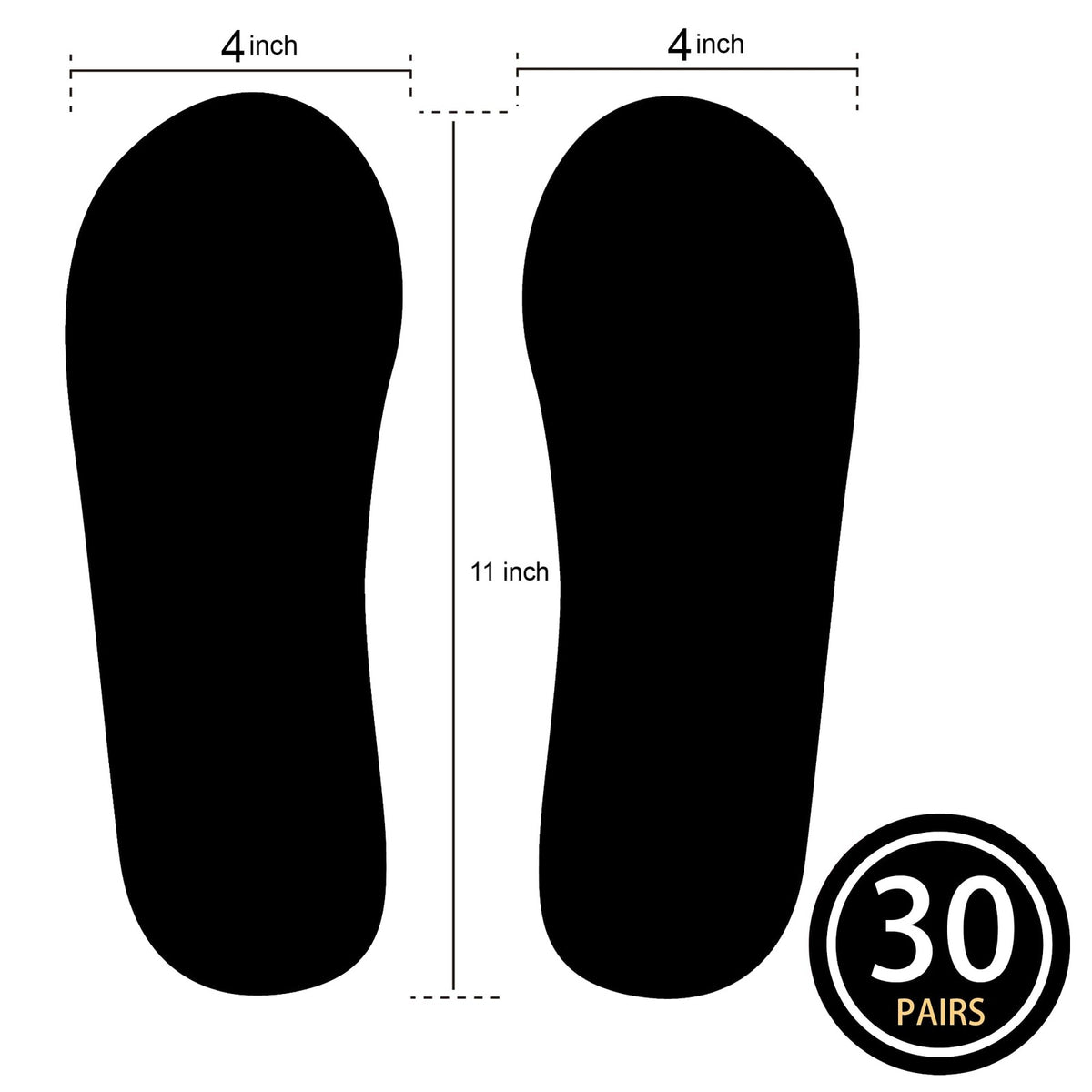 Disposable Spray Tan Feet Pads - 30 Pairs Non-Slip Foam Foot Protectors