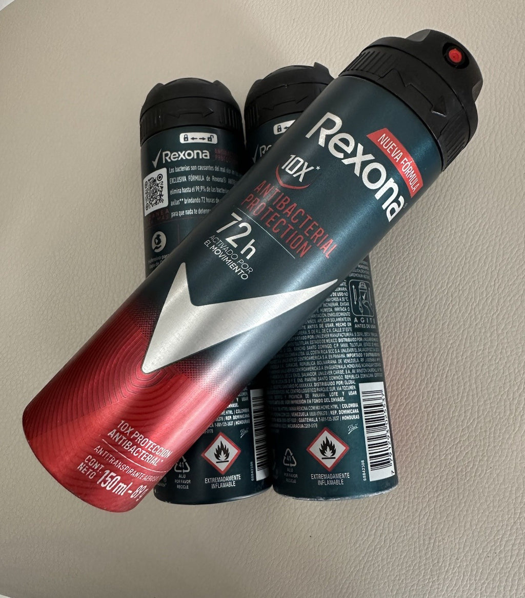 Men's Antibacterial Invisible 72H Deodorant Spray Pack of 3 - Rexona
