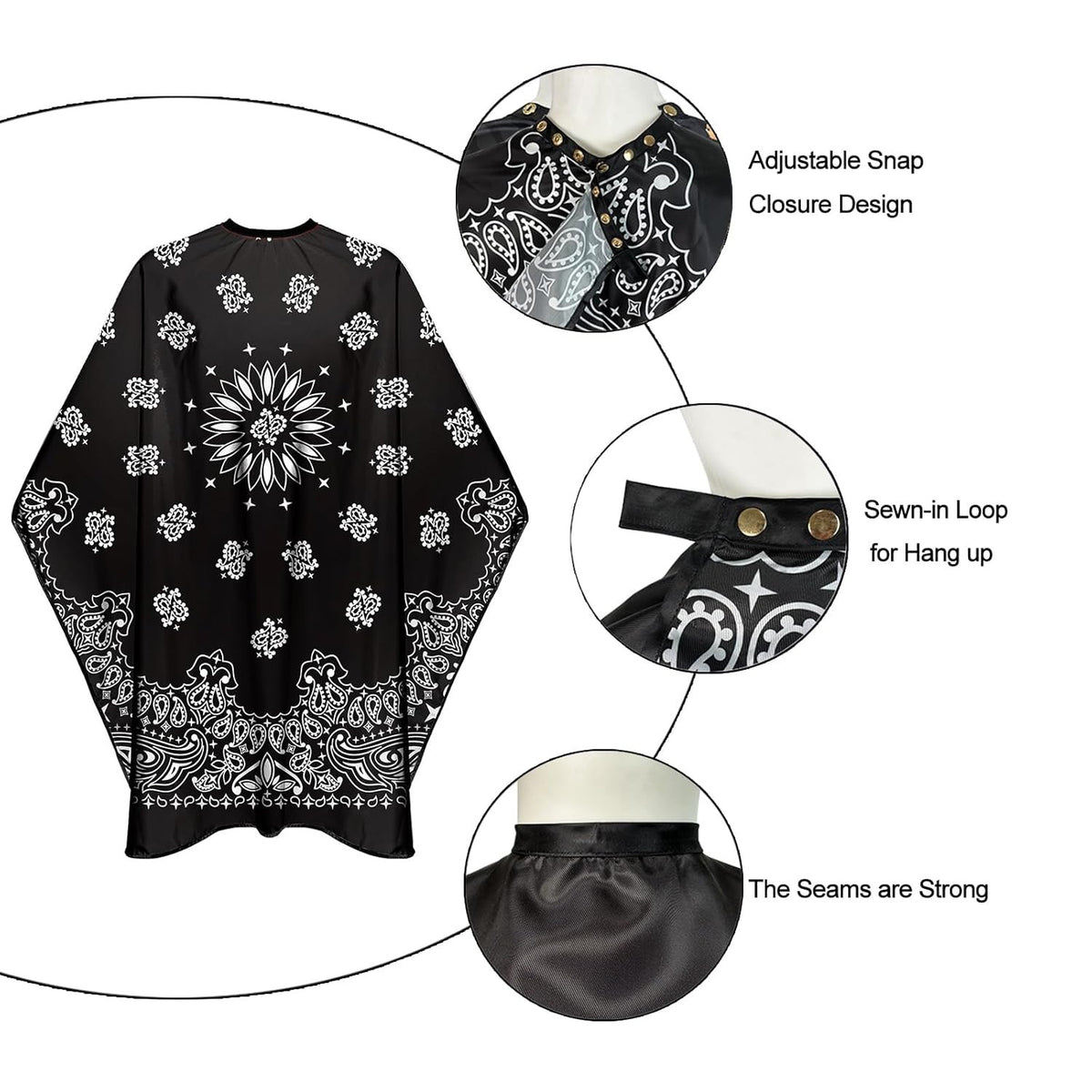 Barber Cape for Men Professional Haircut Cape with Adjustable Snaps