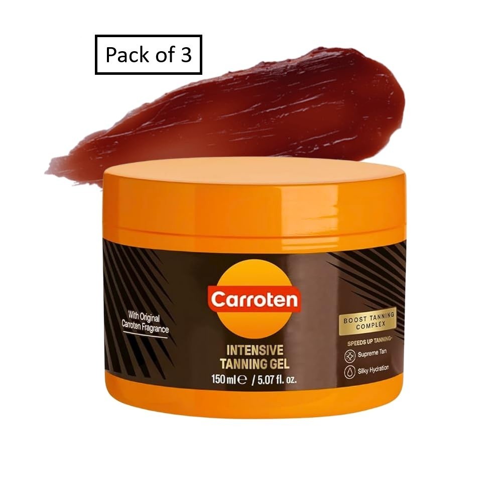 Carroten Intensive Tanning Gel Pack of 3 - Sun Tanning Accelerator & Moisturizer