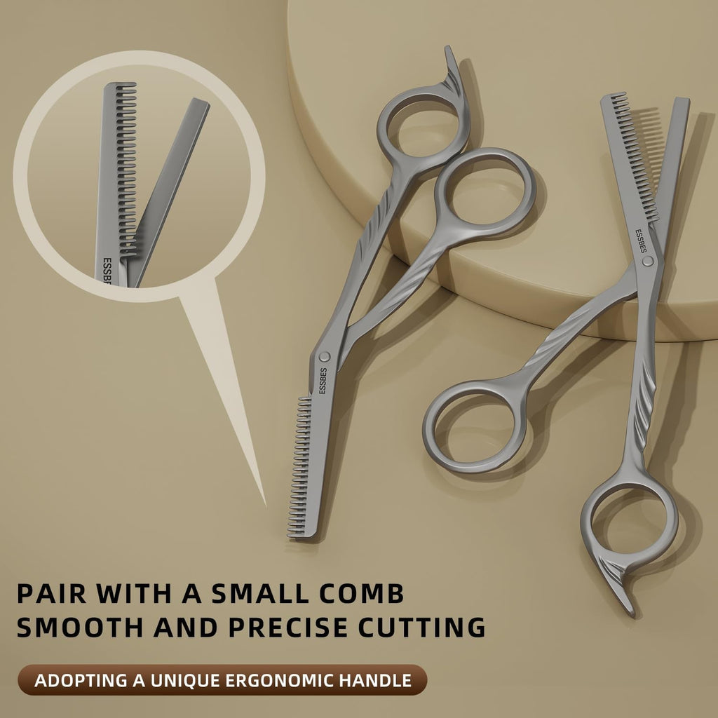 Beard Scissors with Comb - Mustache, Eyebrow Grooming Kit, Precise Trimming
